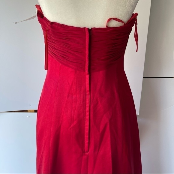 Women's Red Lace Long Maxi Formal Evening Cocktail Bridesmaid Prom Dress, Sz 10 - Picture 9 of 16